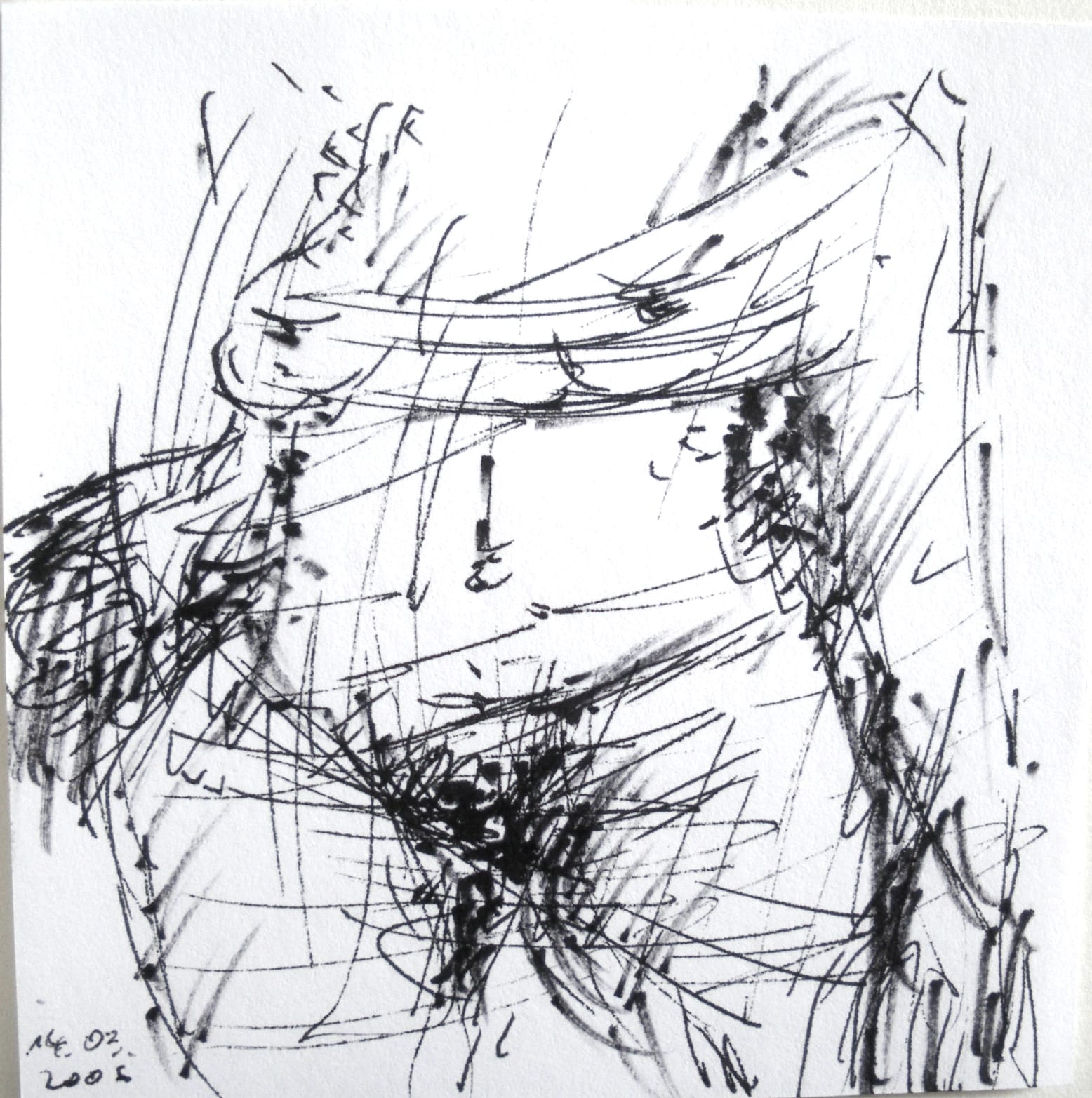 Akttorso, weiblich, Handzeichnung