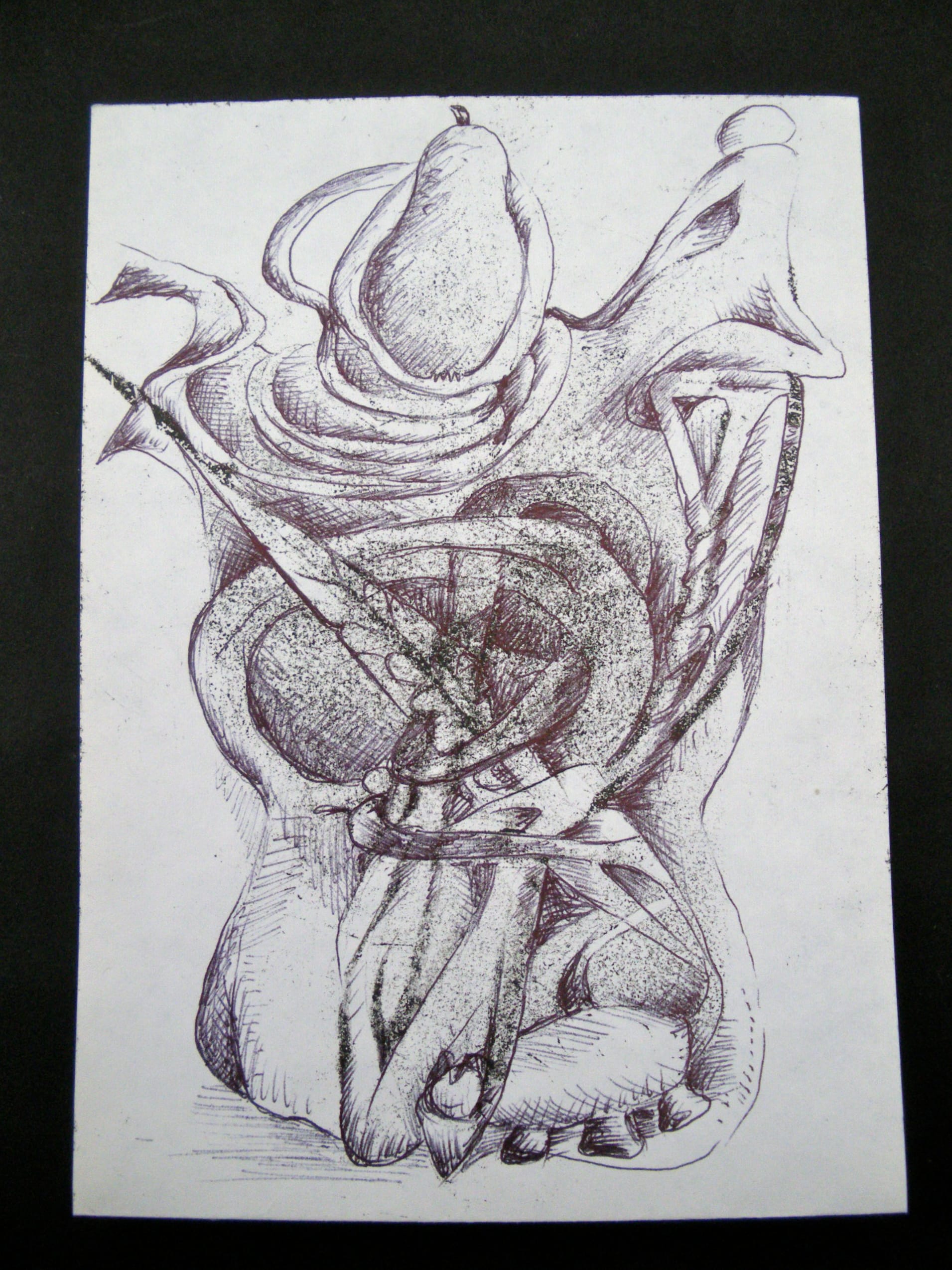 Birne verwickelt, Monotypie