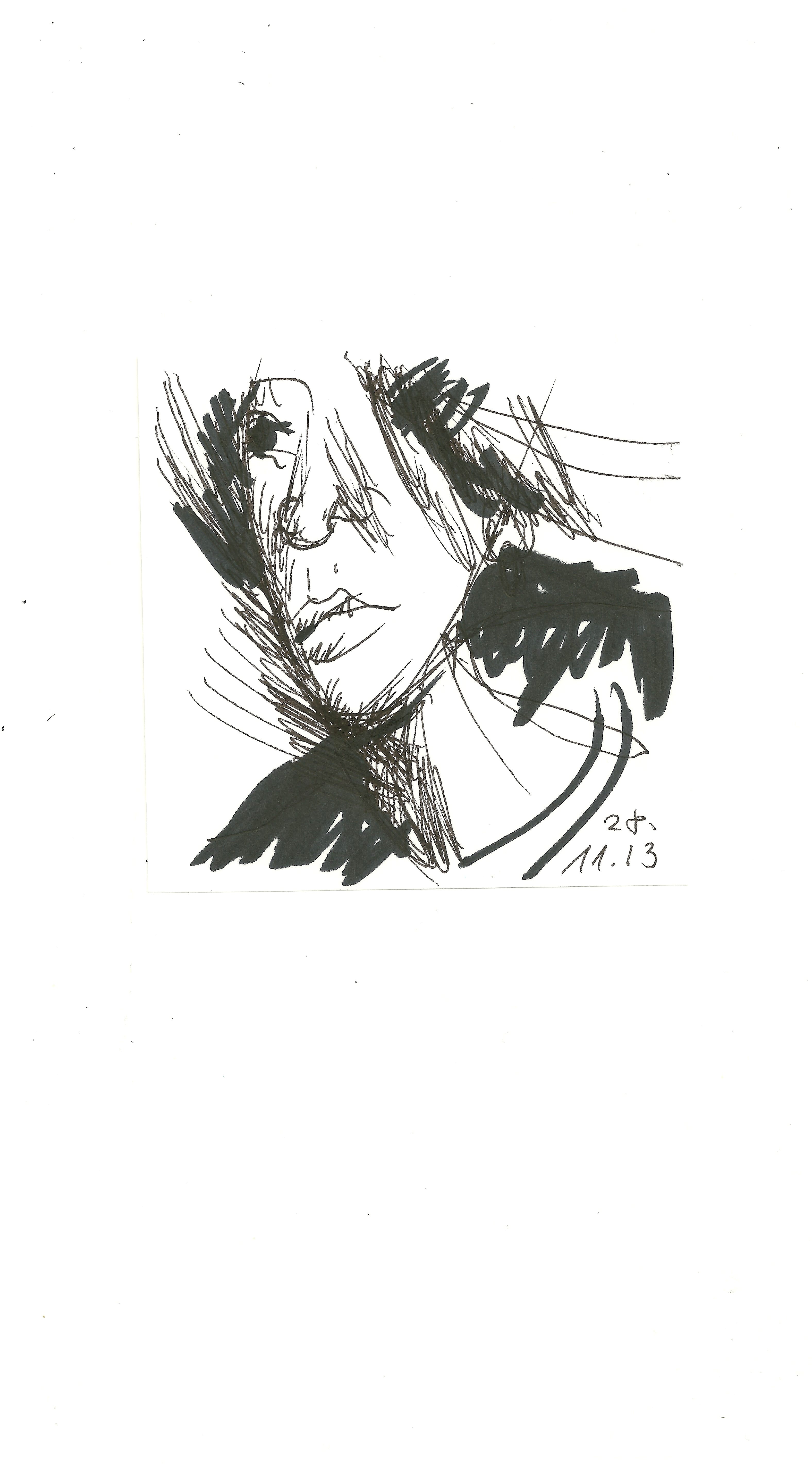 Frauenkopf, Handzeichnung