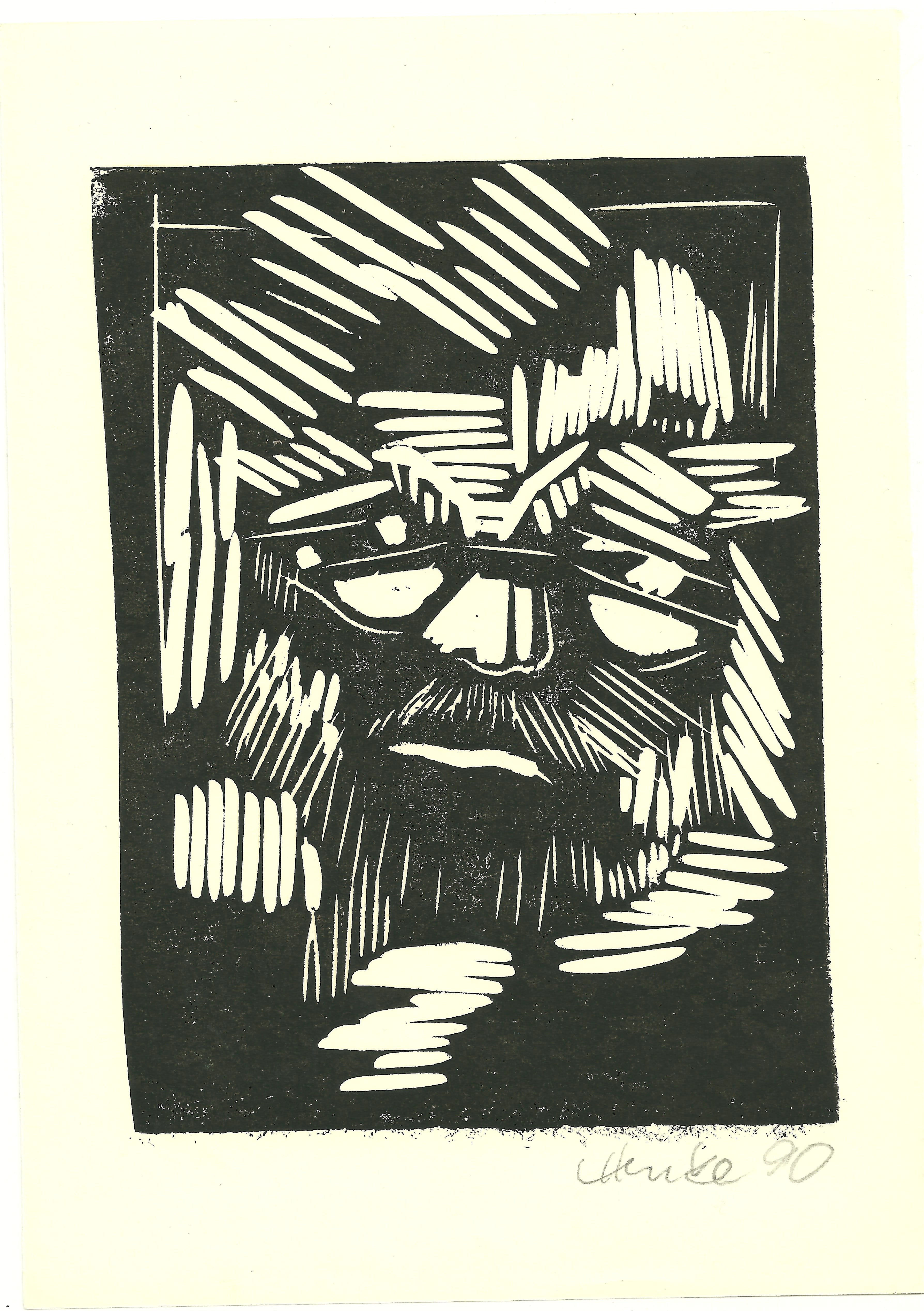 Selbst, Linolschnitt