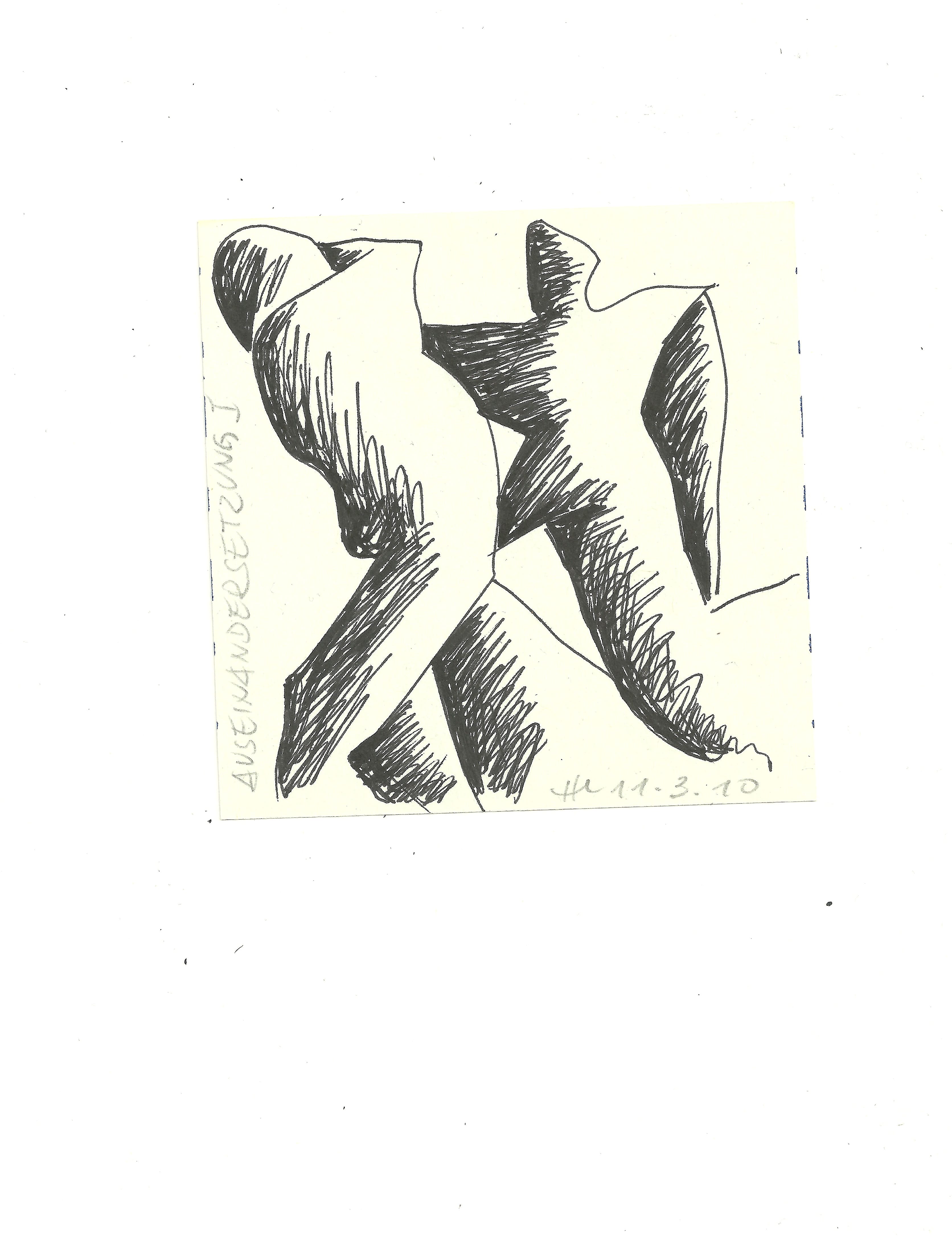 Auseinanderzusetzung, Handzeichnung