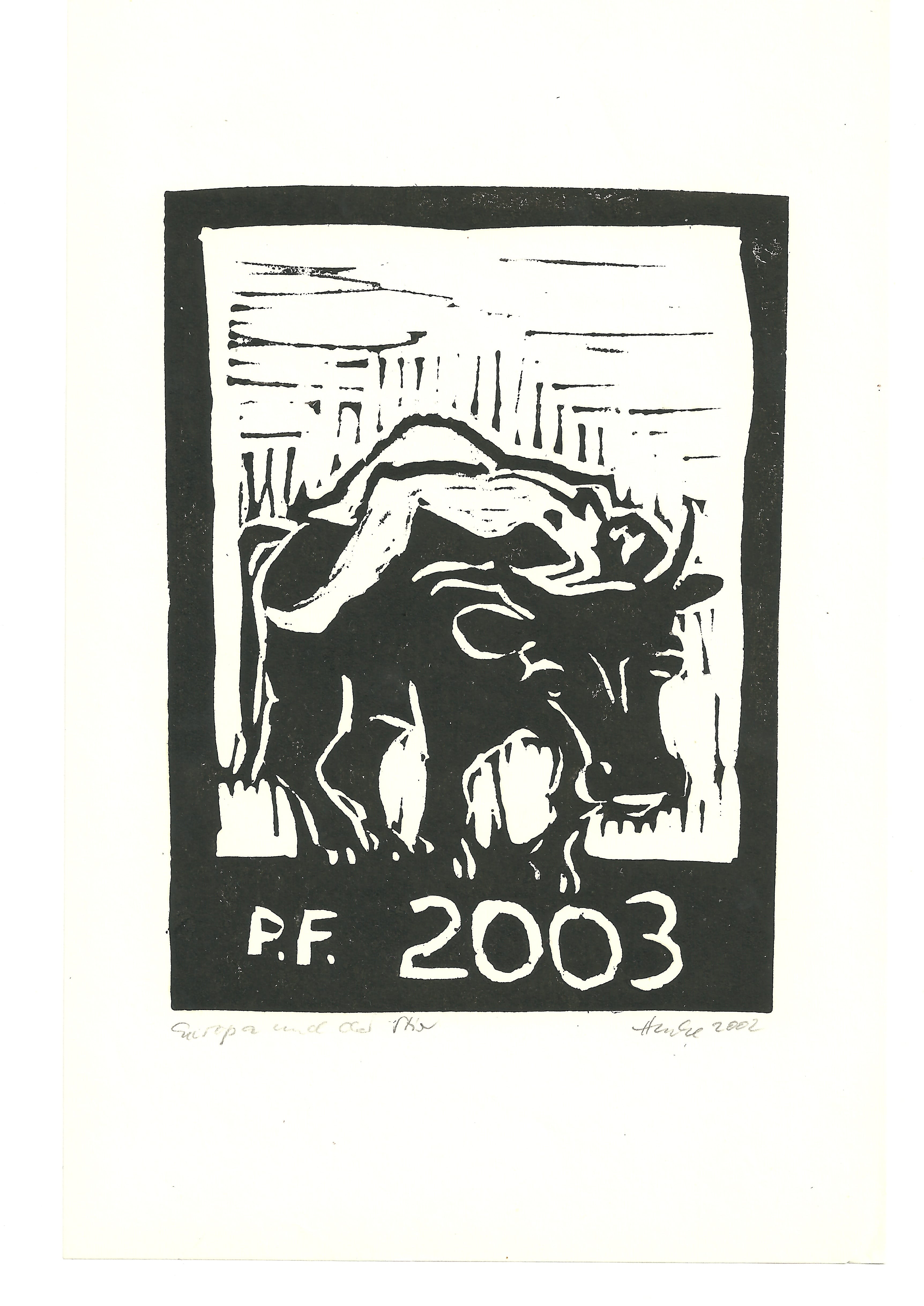 Neujahrsgruß, Linolschnitt