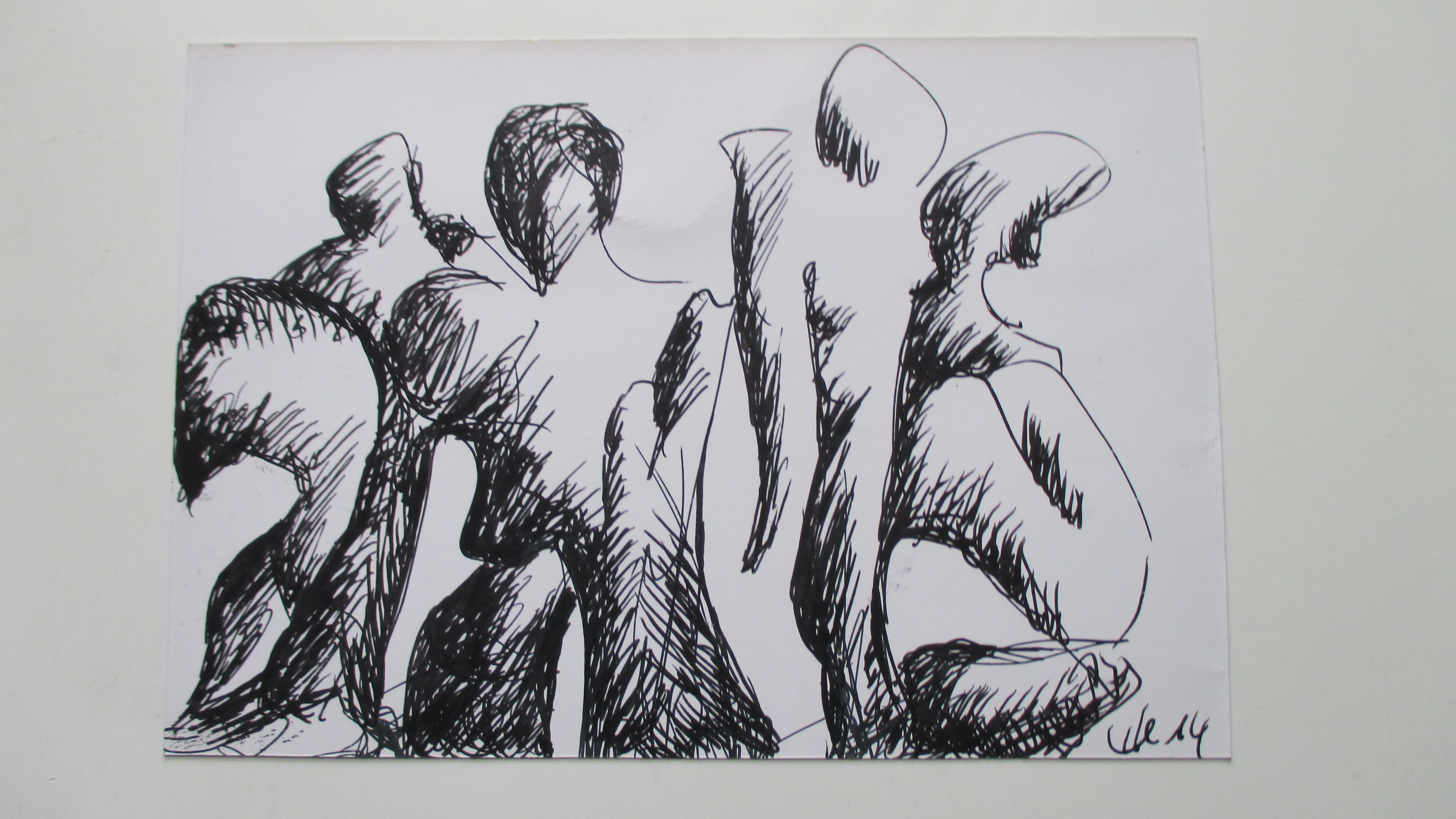 Figurengruppe, Handzeichnung
